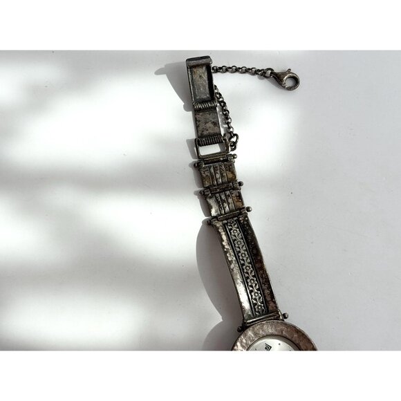 Silpada Designs Sterling T1749 Hand Wrought Vintage Wristwatch - 28mm - WORKS! - Picture 3 of 14